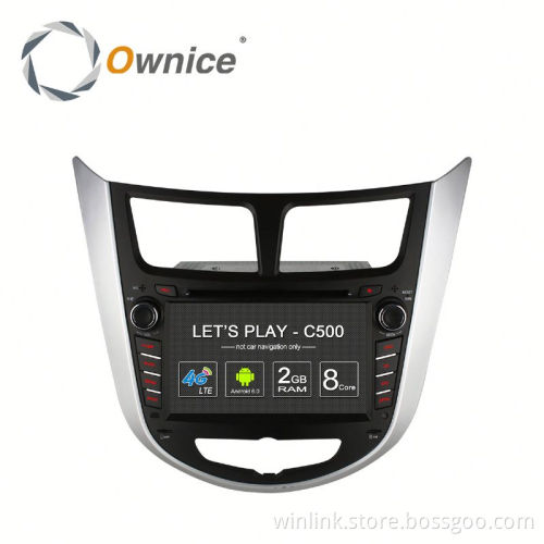 Ownice Android 6.0 touch screen Stereo car DVD audio for Hyundai Verna Accent Solaris with dvd wifi bluetooth GPS rds
